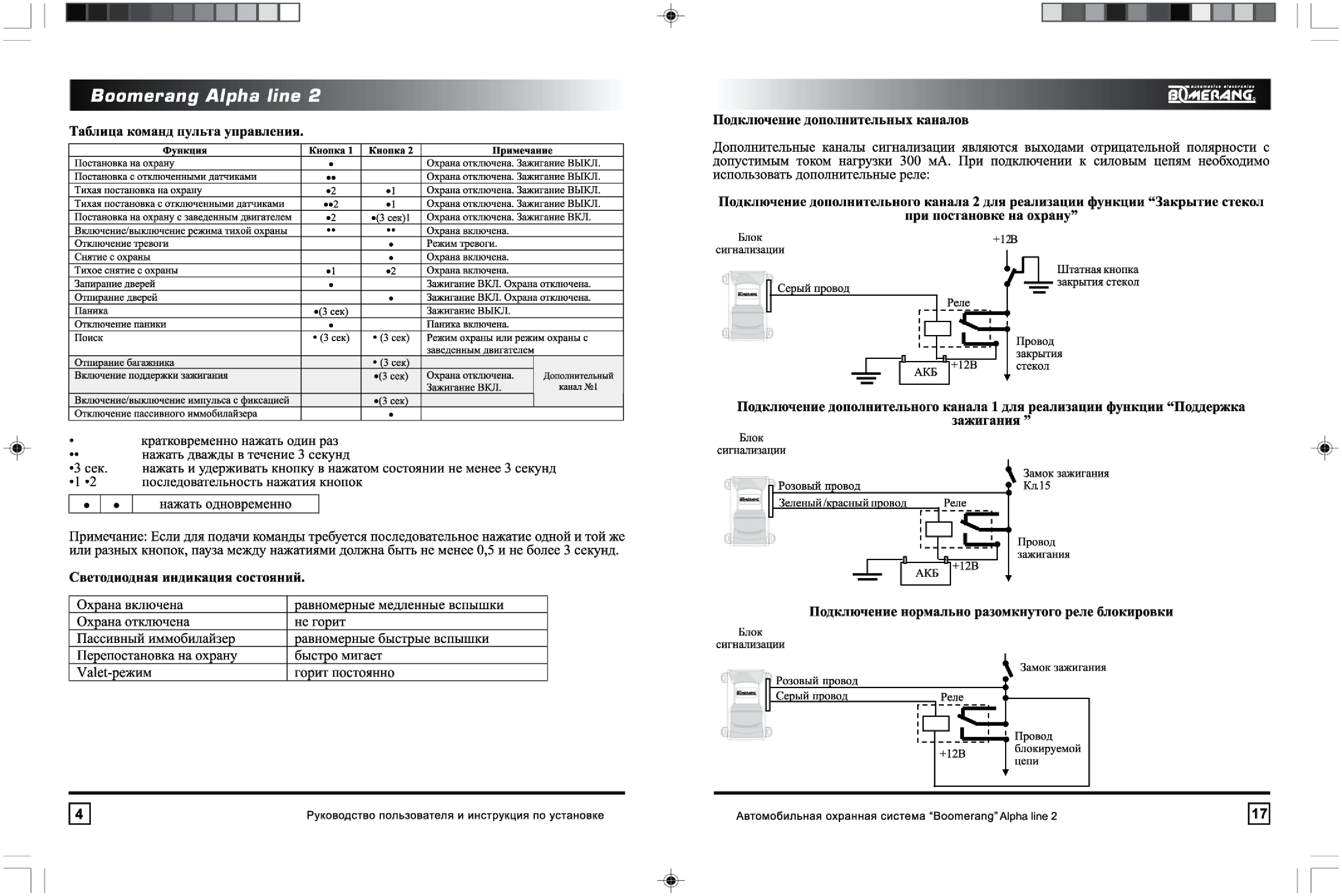 Автосигнализация boomerang alpha line 4 инструкция