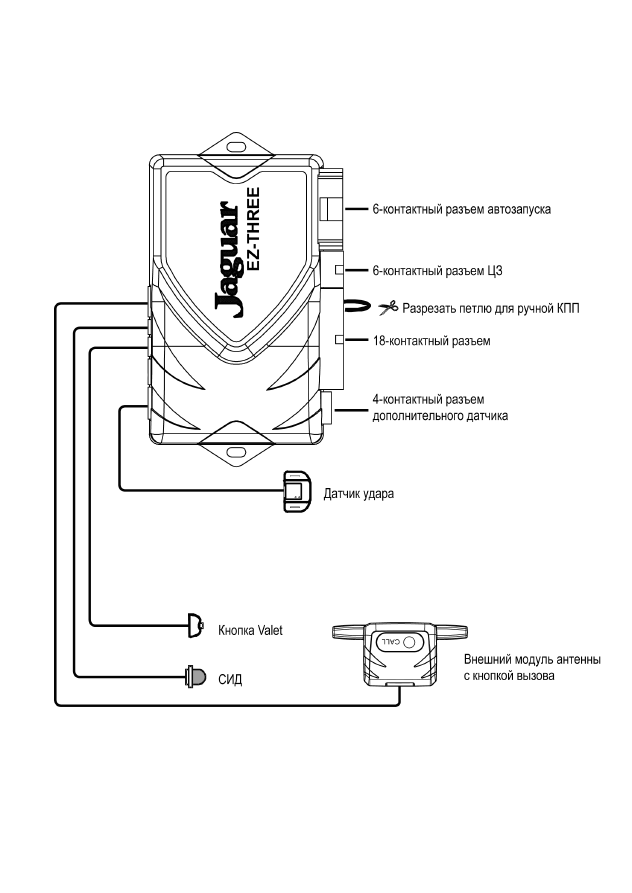 Схема подключения сигнализации jaguar ez ultra